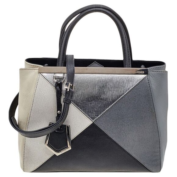 Fendi Multicolor Leather Mini Geometric 2jours Tote - Picture 1 of 4
